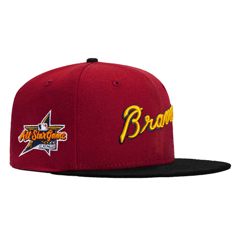 New Era 59Fifty Atlanta Braves 2025 All Star Game Patch Script Hat - Brick, Black